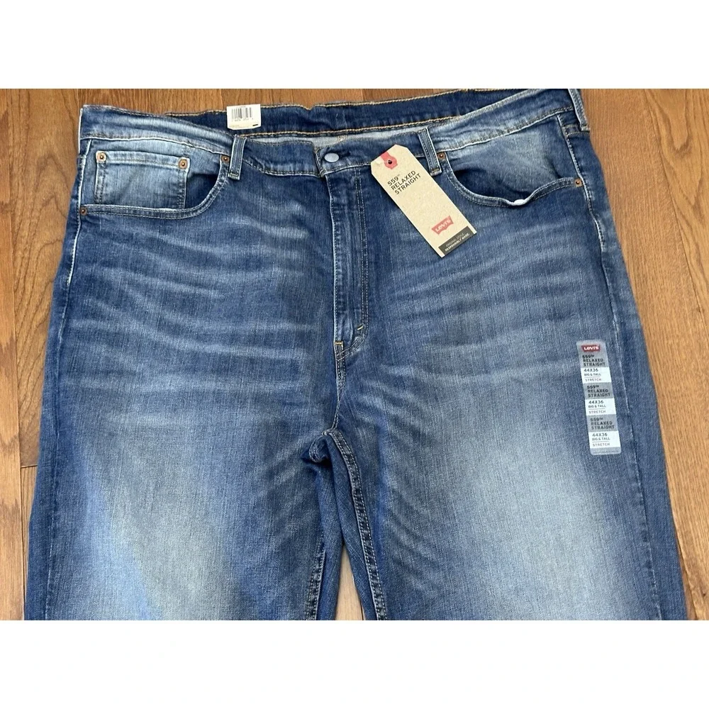 Levi's 559 Men's Relaxed Straight Jeans 44x36 Dark Blue Denim NWT